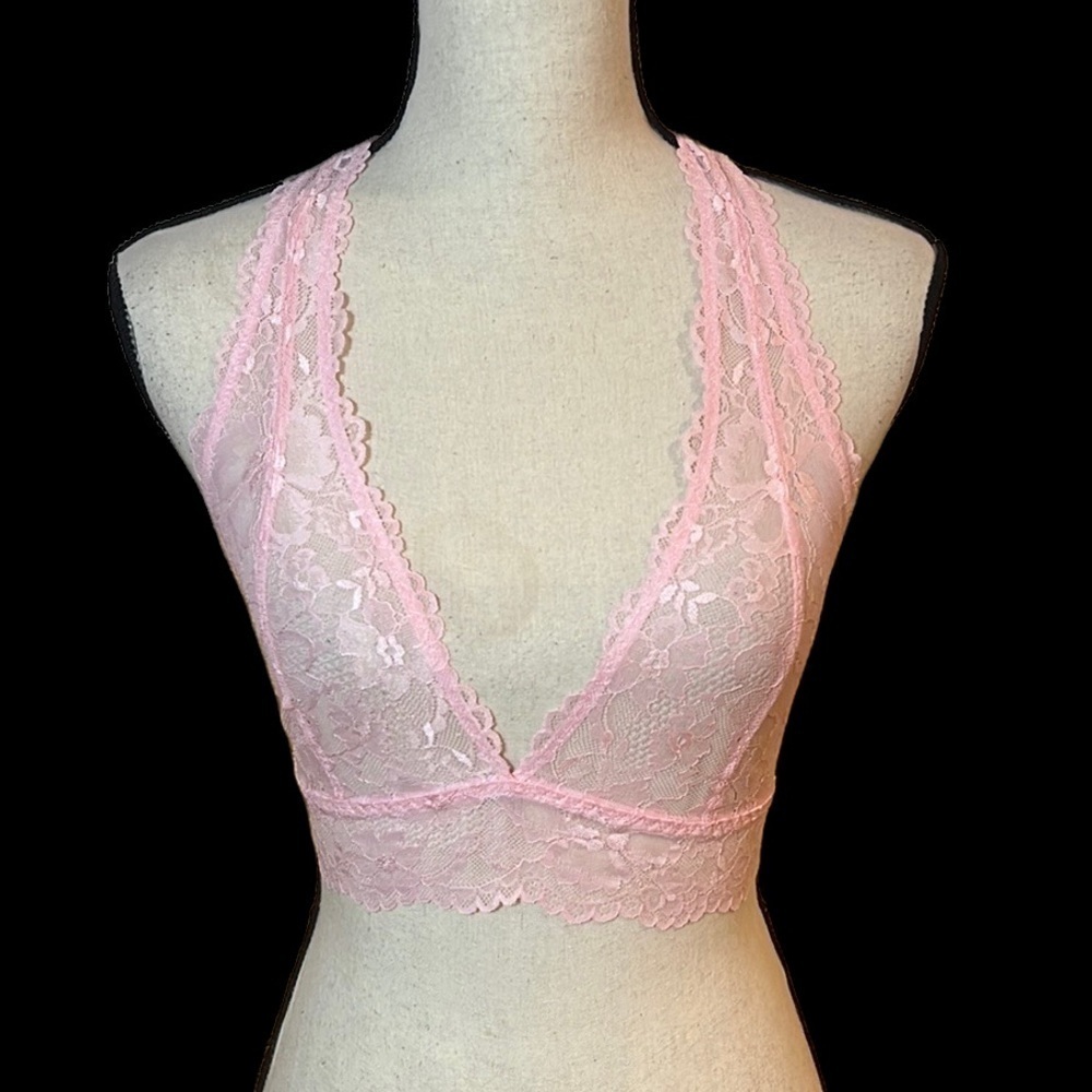 NWT Savage X Fenty by Rihanna Light Pink Floral Lace Bralette Sz-XS